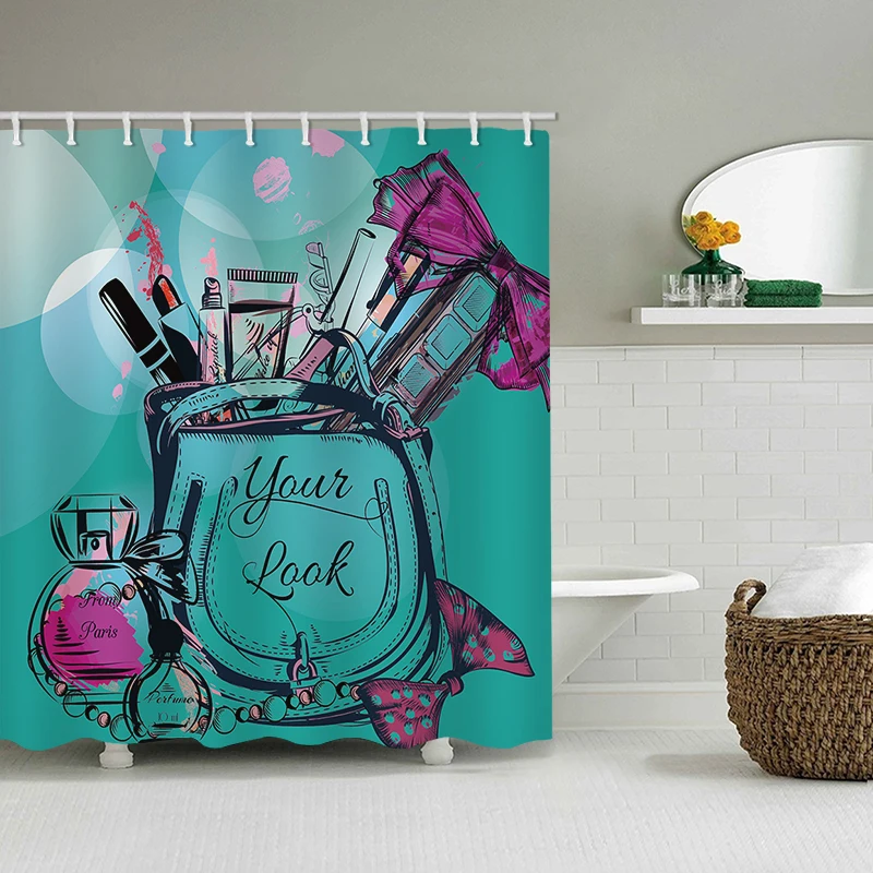 Cosmetics Perfume and Butterfly Printed Shower Curtain Partition Home Curtains Bathroom Waterproof Mildew With Hooks Decoration
Cosmetics Perfume and Butterfly Printed Shower Curtain Partition Home Curtains Bathroom Waterproof Mildew With Hooks Decoration