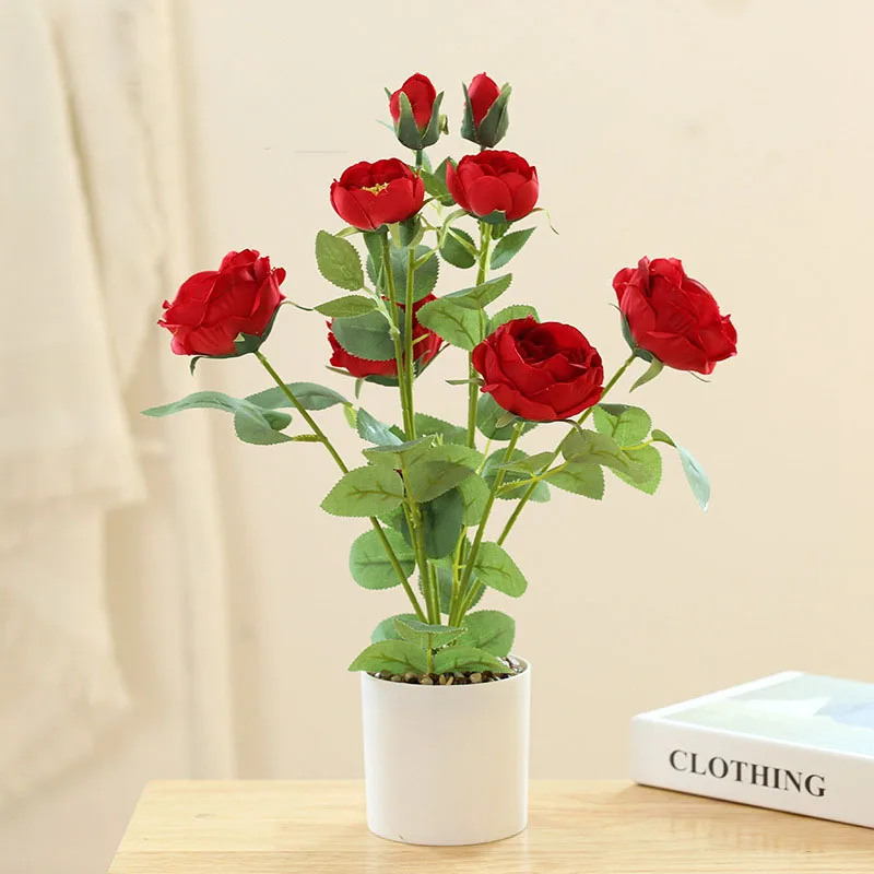 New Creative Eight-headed Rose Bonsai Simulation Flower Factory Direct Supply Of Creative Artificial Fashion Home Decorations
New Creative Eight-headed Rose Bonsai Simulation Flower Factory Direct Supply Of Creative Artificial Fashion Home Decorations