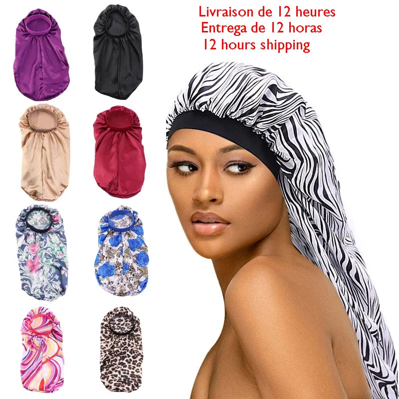 Satin Floral Print Sleep Cap Silk Soft Elastic Long Bonnet for Long Hair Care Natural Curly Cover Women Shower Cap Treatment
Satin Floral Print Sleep Cap Silk Soft Elastic Long Bonnet for Long Hair Care Natural Curly Cover Women Shower Cap Treatment