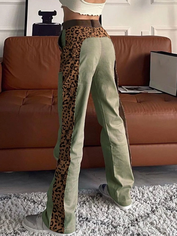WeiYao Leopard Contrast Patchwork Vintage Grunge Pants Retro Green High Waist Straight Trousers Women Casual Streetwear Jogger
WeiYao Leopard Contrast Patchwork Vintage Grunge Pants Retro Green High Waist Straight Trousers Women Casual Streetwear Jogger
