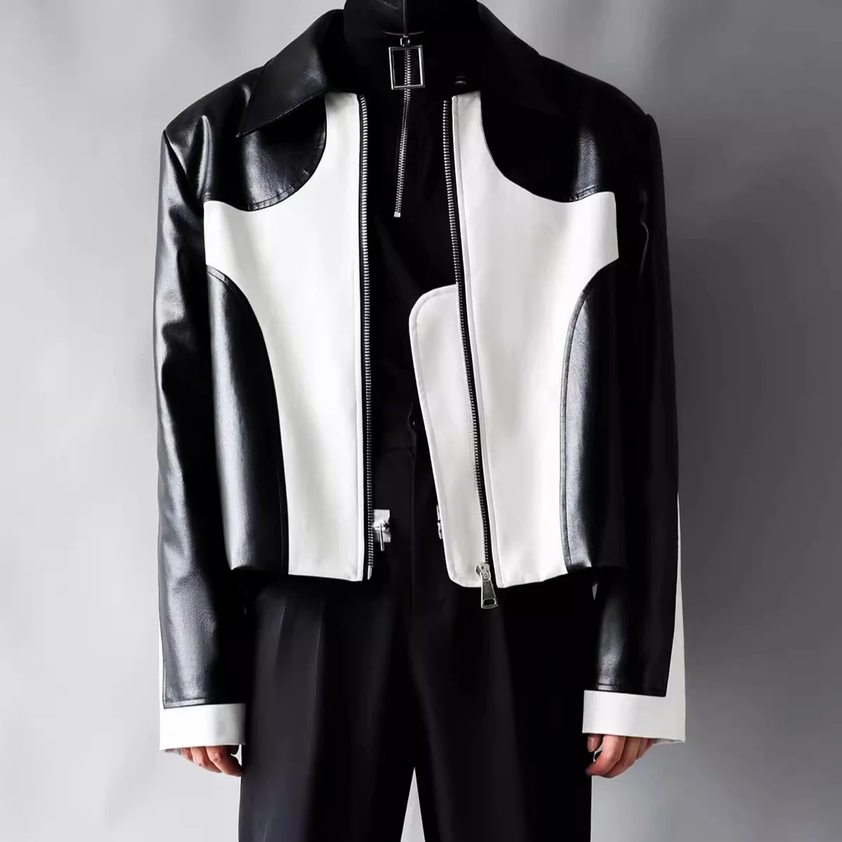 XS-6XL 2023 Autumn High End New Design Black White Contrast Pu Leather Coat Motorcycle Jacket Men's Fashion Plus Size Clothing
XS-6XL 2023 Autumn High End New Design Black White Contrast Pu Leather Coat Motorcycle Jacket Men's Fashion Plus Size Clothing