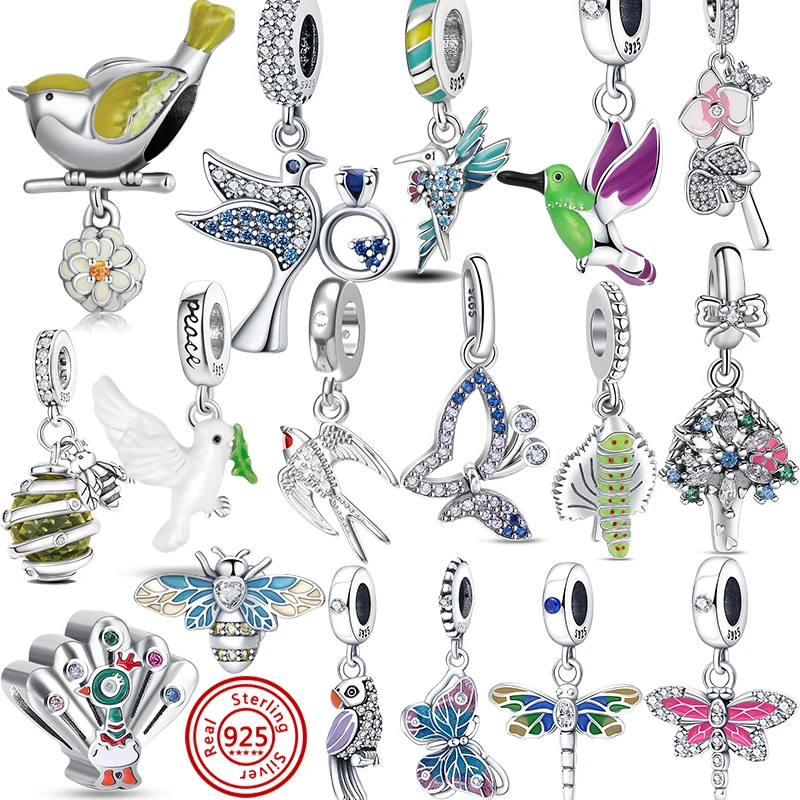 New Charms Bead Fit Original Pandora Bird Dove Butterfly Dragonfly Dangle 925 Sterling Silver Jewelry Making Women DIY Bracelet
New Charms Bead Fit Original Pandora Bird Dove Butterfly Dragonfly Dangle 925 Sterling Silver Jewelry Making Women DIY Bracelet