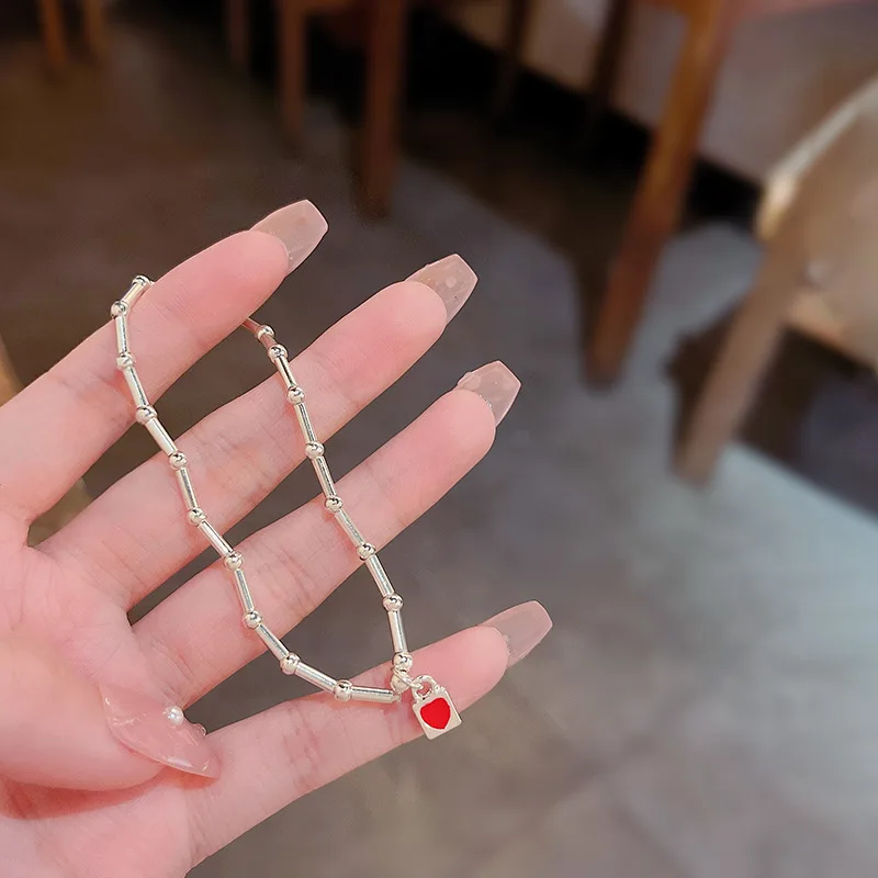 Hand Chains for Women Red Heart Titanium Steel Bamboo Bracelet Colorful Crystal Beaded Joint Valentine's Day Gifts
Hand Chains for Women Red Heart Titanium Steel Bamboo Bracelet Colorful Crystal Beaded Joint Valentine's Day Gifts