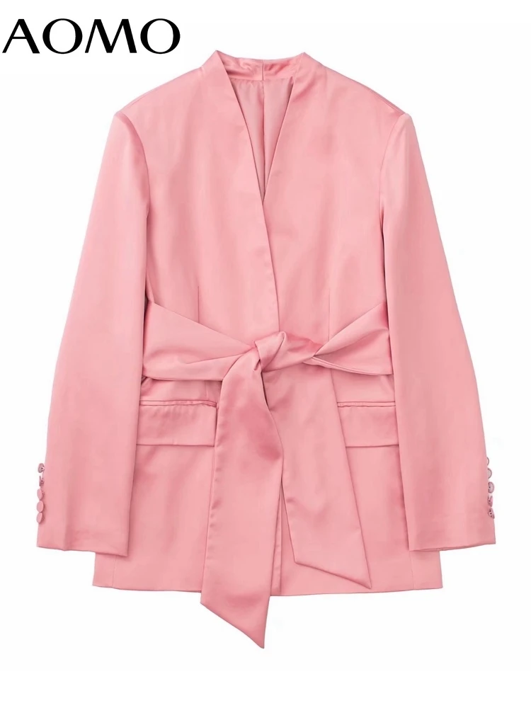 AOMO Women Solid Satin Blazer Coat with Slash Pocket 2022 Fashion Female Casual Chic Tops 3H110A
AOMO Women Solid Satin Blazer Coat with Slash Pocket 2022 Fashion Female Casual Chic Tops 3H110A