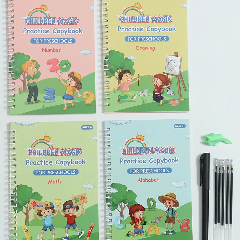 

New Xvideos Livre Children's Groove Practice Copybook Reusable Montessori Magic English Books Beginners Fun Hard Pen Calligraphy