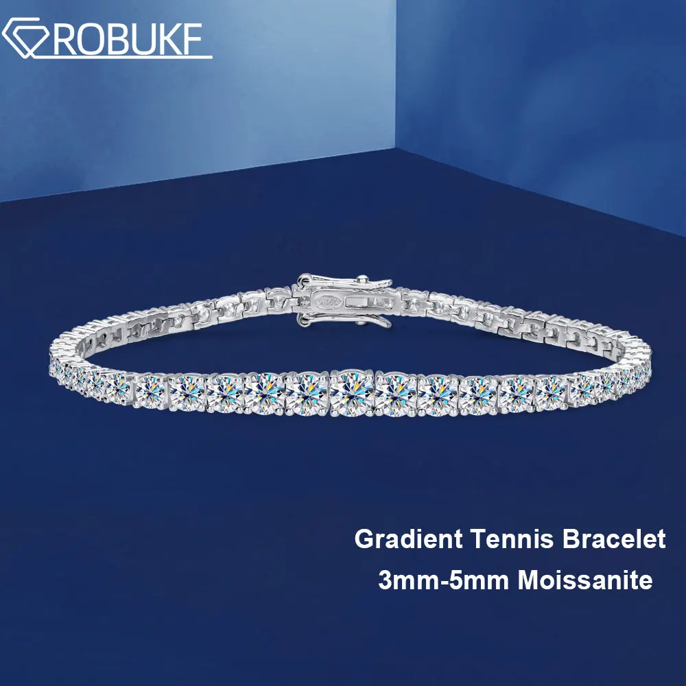 Gradient Moissanite Tennis Bracelets for Women 925 Sterling Silver D Color Luxury 3mm-5mm Diamonds Bracelet with GRA Certified
Gradient Moissanite Tennis Bracelets for Women 925 Sterling Silver D Color Luxury 3mm-5mm Diamonds Bracelet with GRA Certified