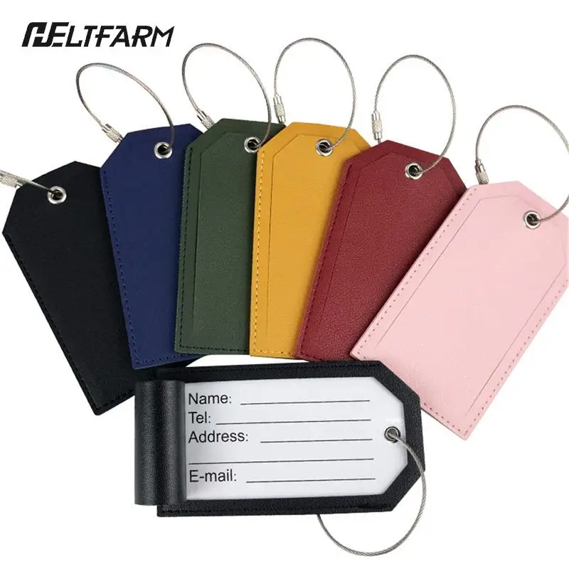 PU Leather Luggage Tag With Steel Loops Suitcase ID Tag Portable Travel Accessories 1pcs
PU Leather Luggage Tag With Steel Loops Suitcase ID Tag Portable Travel Accessories 1pcs