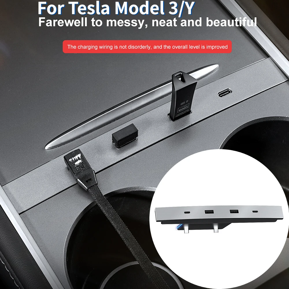 27W Type-C USB HUB Interior Accessories 4 Ports Intelligent Fast Charging Replacement Parts DC 3.7V for Tesla Model 3 / Y
27W Type-C USB HUB Interior Accessories 4 Ports Intelligent Fast Charging Replacement Parts DC 3.7V for Tesla Model 3 / Y
