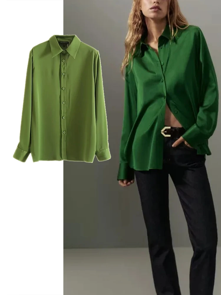 TRAF Women Shirts Fashion Single Breasted Vintage Long Sleeve Turn Down Collar Casual Female Blouses Chic Tops
TRAF Women Shirts Fashion Single Breasted Vintage Long Sleeve Turn Down Collar Casual Female Blouses Chic Tops