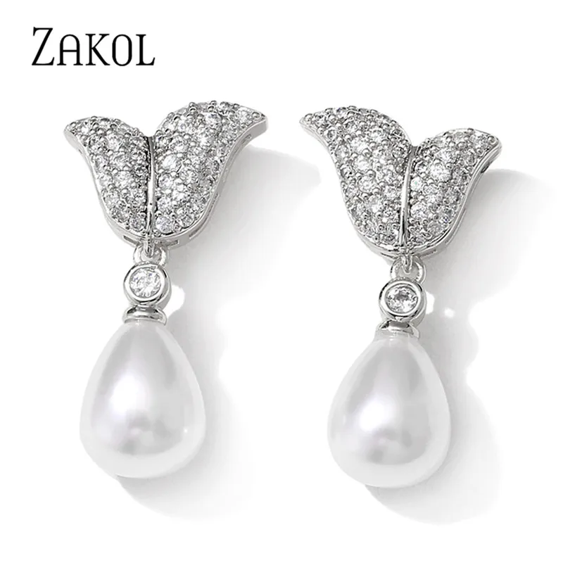 ZAKOL New Temperament Irregular Cubic Zirconia Dangle Earrings Women Luxury Imitation Pearls Bridal Wedding Jewelry Gifts EP2920
ZAKOL New Temperament Irregular Cubic Zirconia Dangle Earrings Women Luxury Imitation Pearls Bridal Wedding Jewelry Gifts EP2920