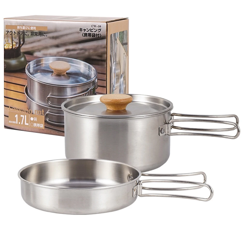 Outdoor Camping Pot Set Stainless Steel Bowl Portable Cooking Pots With Storage Bag For Camping Picnics Hiking Weekends Cabins
Outdoor Camping Pot Set Stainless Steel Bowl Portable Cooking Pots With Storage Bag For Camping Picnics Hiking Weekends Cabins