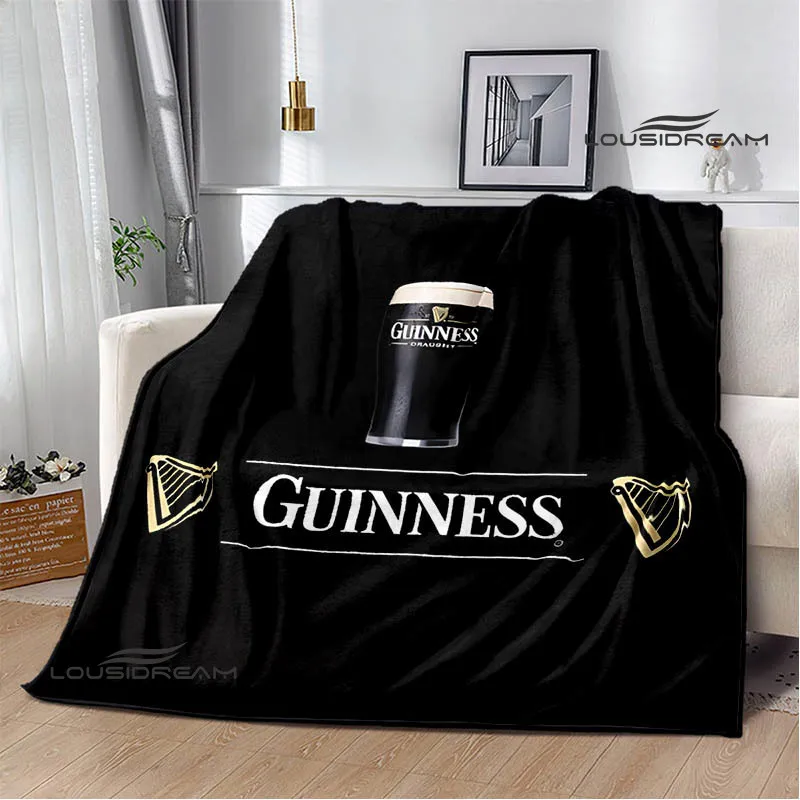 

Одеяло с принтом логотипа пиво Guinness, теплое Фланелевое мягкое удобное одеяло, домашнее дорожное одеяло, подкладки для кровати, подарок на день рождения