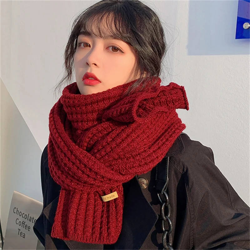 Winter Scarf Women New Korean Woolen Scarf Lovers Men and Women Thicken Warm Students Net Red Solid Color Knitted Scarves Bib
Winter Scarf Women New Korean Woolen Scarf Lovers Men and Women Thicken Warm Students Net Red Solid Color Knitted Scarves Bib