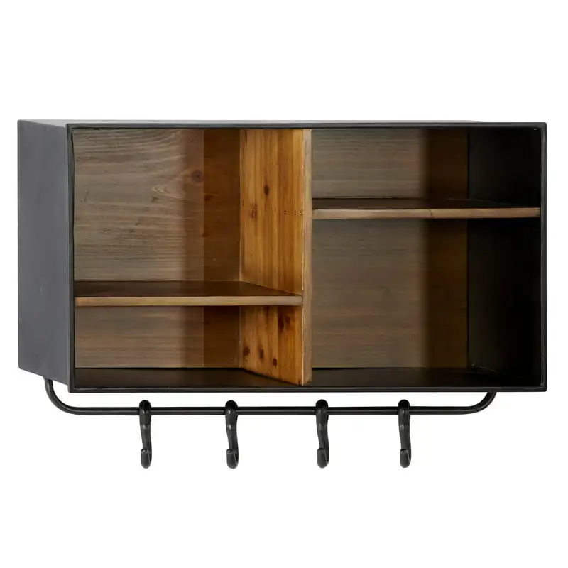 Fast Shipping 23" x 14" Brown Metal 4 Cubbies and 4 Hangers Wall Hook, 1-Piece Clothes Rack Space Saving Wardrobe Storage
Fast Shipping 23" x 14" Brown Metal 4 Cubbies and 4 Hangers Wall Hook, 1-Piece Clothes Rack Space Saving Wardrobe Storage