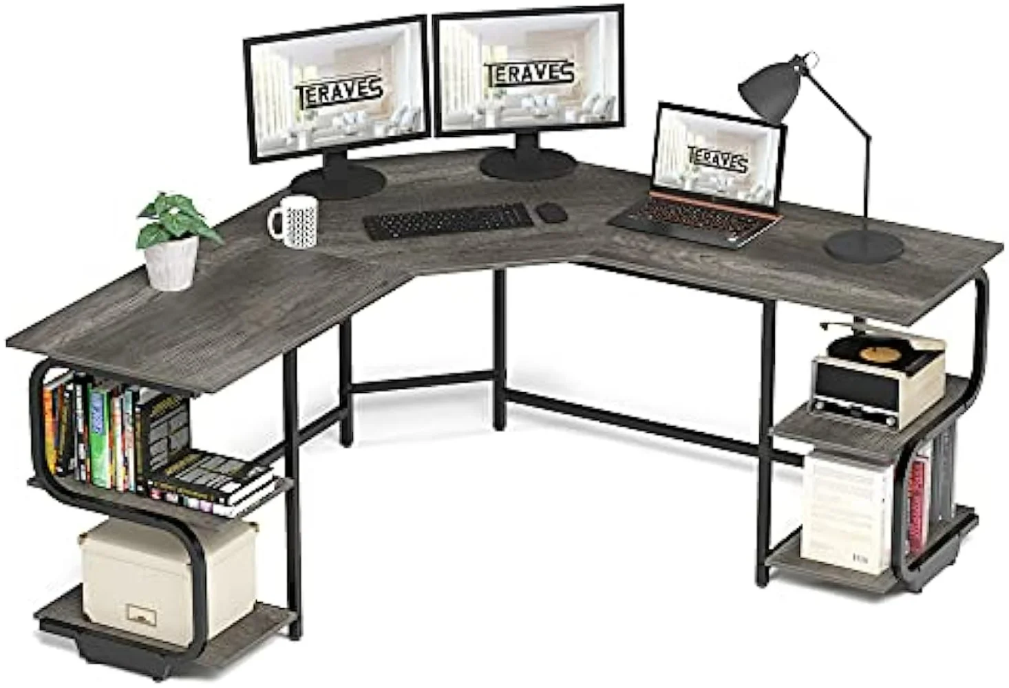 L Shaped Desk with Shelves,64.84" Gaming Computer Desk for Home Office,Corner Desk with Desktop
L Shaped Desk with Shelves,64.84" Gaming Computer Desk for Home Office,Corner Desk with Desktop