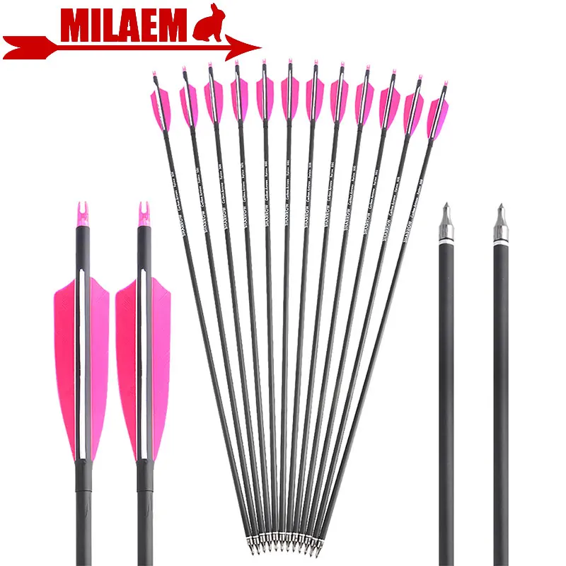 6/12pcs 30inch Archery Carbon Arrow Spine 500 ID6.2mm OD7.8mm 100Gr Point Tip 4inch Turkey Feather Hunting Accessories
6/12pcs 30inch Archery Carbon Arrow Spine 500 ID6.2mm OD7.8mm 100Gr Point Tip 4inch Turkey Feather Hunting Accessories