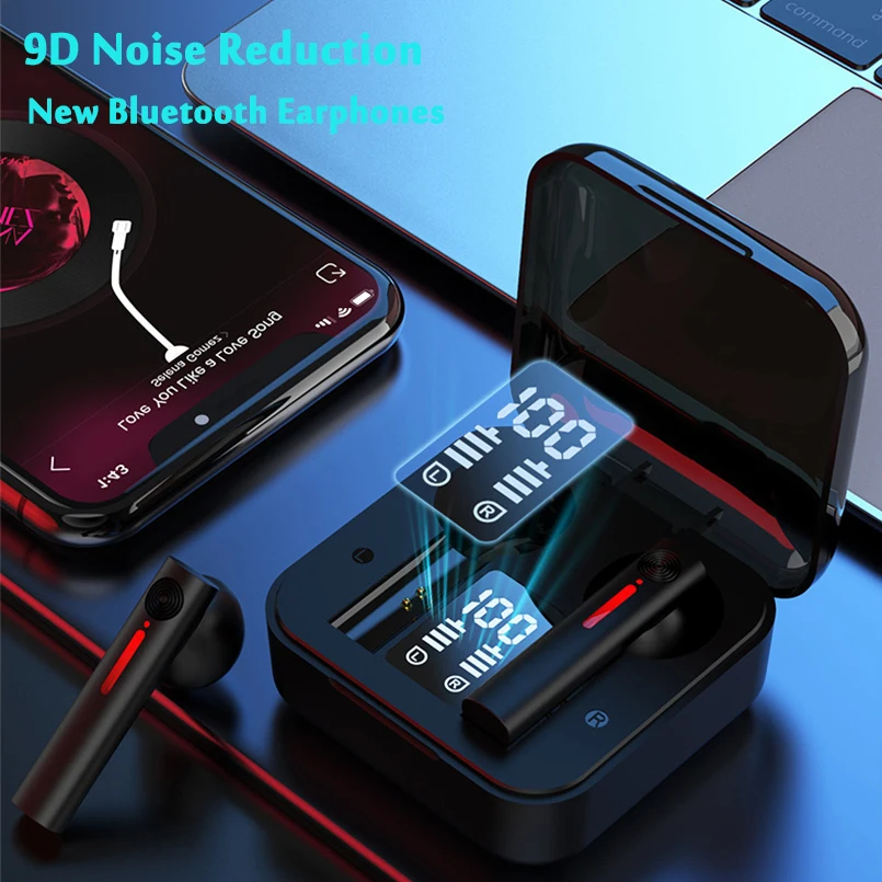 TWS Bluetooth-наушники 9D, стерео, бас, аудиофил, наушники со светодиодным микрофоном, Беспроводная Bluetooth-гарнитура, наушники-вкладыши с шумоподавлением
TWS Bluetooth-наушники 9D, стерео, бас, аудиофил, наушники со светодиодным микрофоном, Беспроводная Bluetooth-гарнитура, наушники-вкладыши с шумоподавлением
