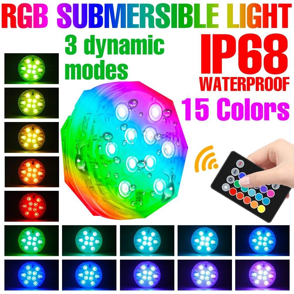 RGB LED Outdoor Lights Swimming Pool Lamp Waterproof Underwater Lamp For Vase Fish Tank Pond Garden Decoration Aquarium Lights
RGB LED Outdoor Lights Swimming Pool Lamp Waterproof Underwater Lamp For Vase Fish Tank Pond Garden Decoration Aquarium Lights