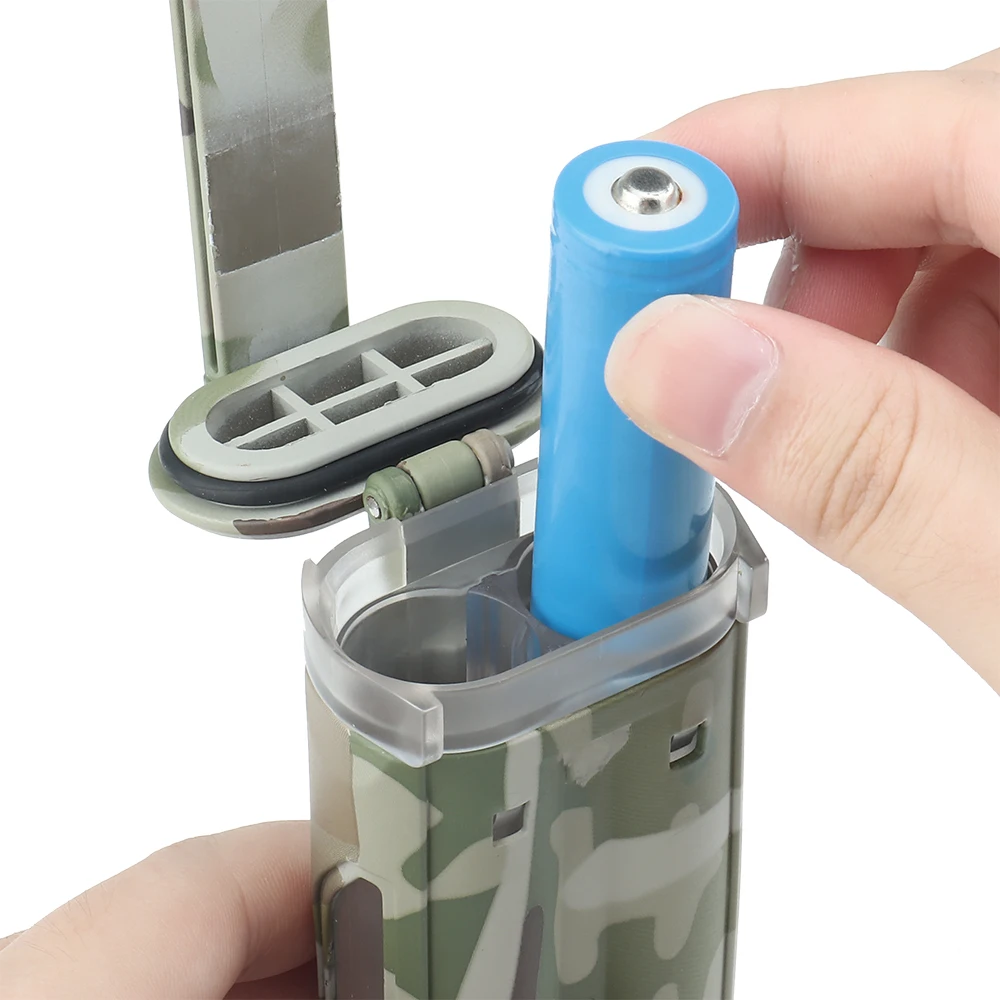Camping Tactical Battery Hiking Storage Waterproof Case Box Portable Hanging Belt for CR123/AAA/AA/18650 Airsoft New Paintball
Camping Tactical Battery Hiking Storage Waterproof Case Box Portable Hanging Belt for CR123/AAA/AA/18650 Airsoft New Paintball
