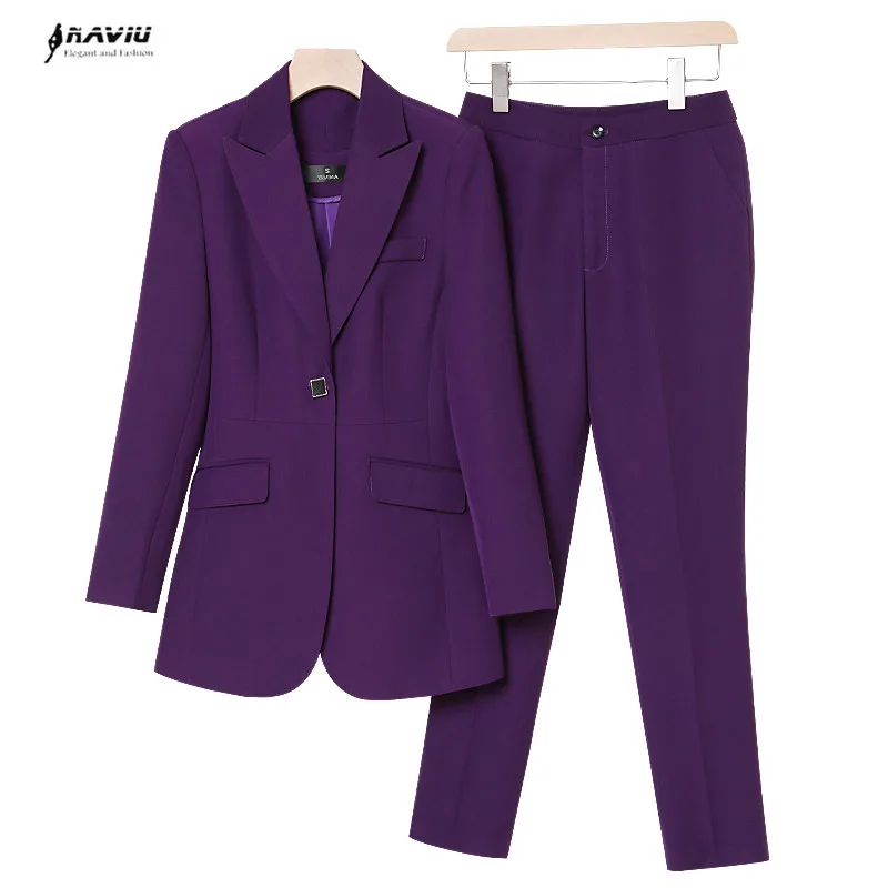 Purple Suits Women New High End Fashion Temperament Business Blazer And Pants Office Ladies Work Wear
Purple Suits Women New High End Fashion Temperament Business Blazer And Pants Office Ladies Work Wear