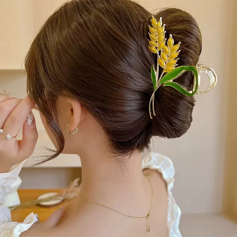 UXSL 2023 New Retro Dripping Glazed Yellow Ears Of Wheat Hair Claws Womens Elegant Shark Clip Crab Clip Alloy Hairpins Headdress
UXSL 2023 New Retro Dripping Glazed Yellow Ears Of Wheat Hair Claws Womens Elegant Shark Clip Crab Clip Alloy Hairpins Headdress
