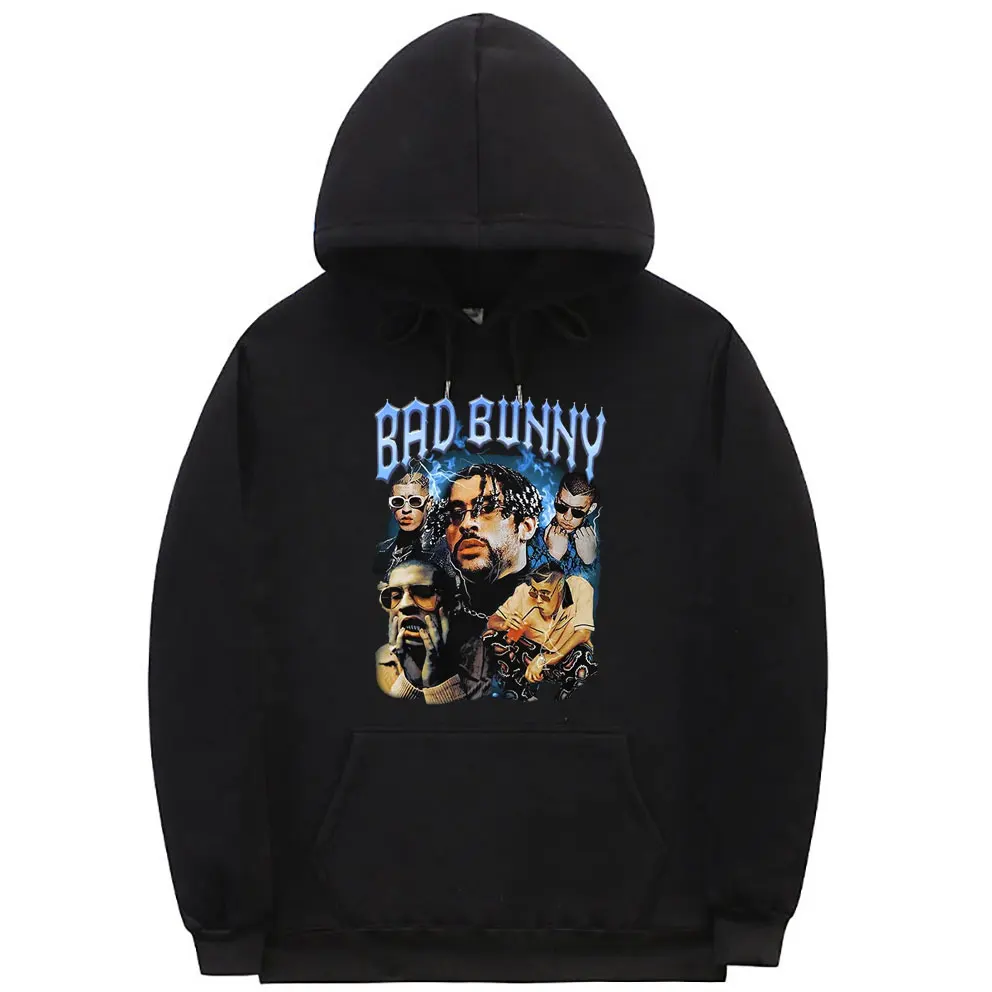 Rapper Bad Bunny Portrait Graphic Printed Hoodie Men's Cotton Hoodies Tops Coat Men Women Fashion Hip Hop Sweatshirt with Hood
Rapper Bad Bunny Portrait Graphic Printed Hoodie Men's Cotton Hoodies Tops Coat Men Women Fashion Hip Hop Sweatshirt with Hood