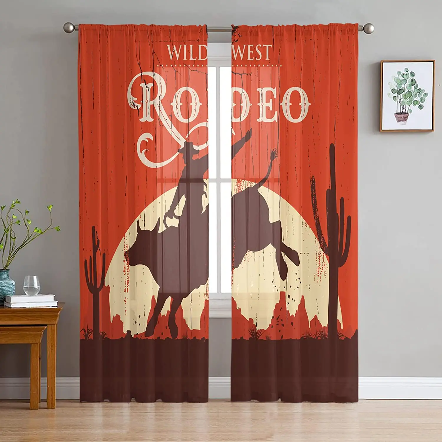 Wild West Cowboy Sheer Curtains for Living Room Bedroom Decor Cactus Voile Drape Kitchen Window Tulle Curtains Home Essentials
Wild West Cowboy Sheer Curtains for Living Room Bedroom Decor Cactus Voile Drape Kitchen Window Tulle Curtains Home Essentials
