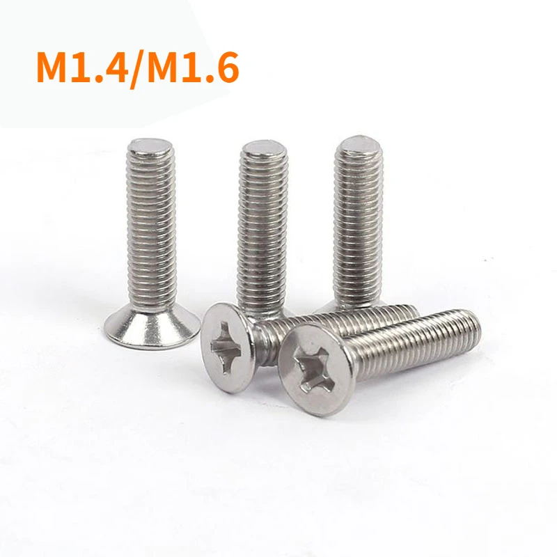 30pcs M1.4/M1.6 304 Stainless Steel GB819 Cross Flat Head Countersunk Head Screws Bolts Small Screws
30pcs M1.4/M1.6 304 Stainless Steel GB819 Cross Flat Head Countersunk Head Screws Bolts Small Screws