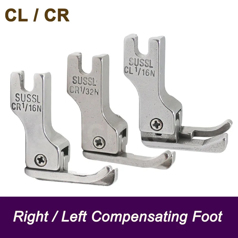 1 Pcs CR1/16N CR1/32N CL1/16N CL1/32N Industrial Sewing Machine Compensating Presser Foot Left/Right Edge Guide Presser Foot 
1 Pcs CR1/16N CR1/32N CL1/16N CL1/32N Industrial Sewing Machine Compensating Presser Foot Left/Right Edge Guide Presser Foot