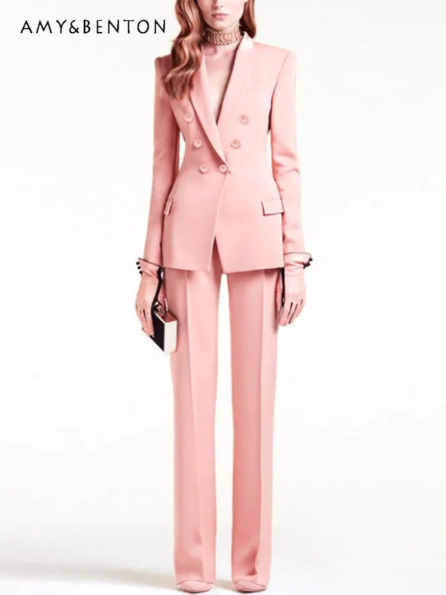 Spring Autumn New Women's Clothing Elegant Long Sleeve Slimming Blazer Coat + Wide Leg Pants Solid Color Business Two Piece Suit
Spring Autumn New Women's Clothing Elegant Long Sleeve Slimming Blazer Coat + Wide Leg Pants Solid Color Business Two Piece Suit