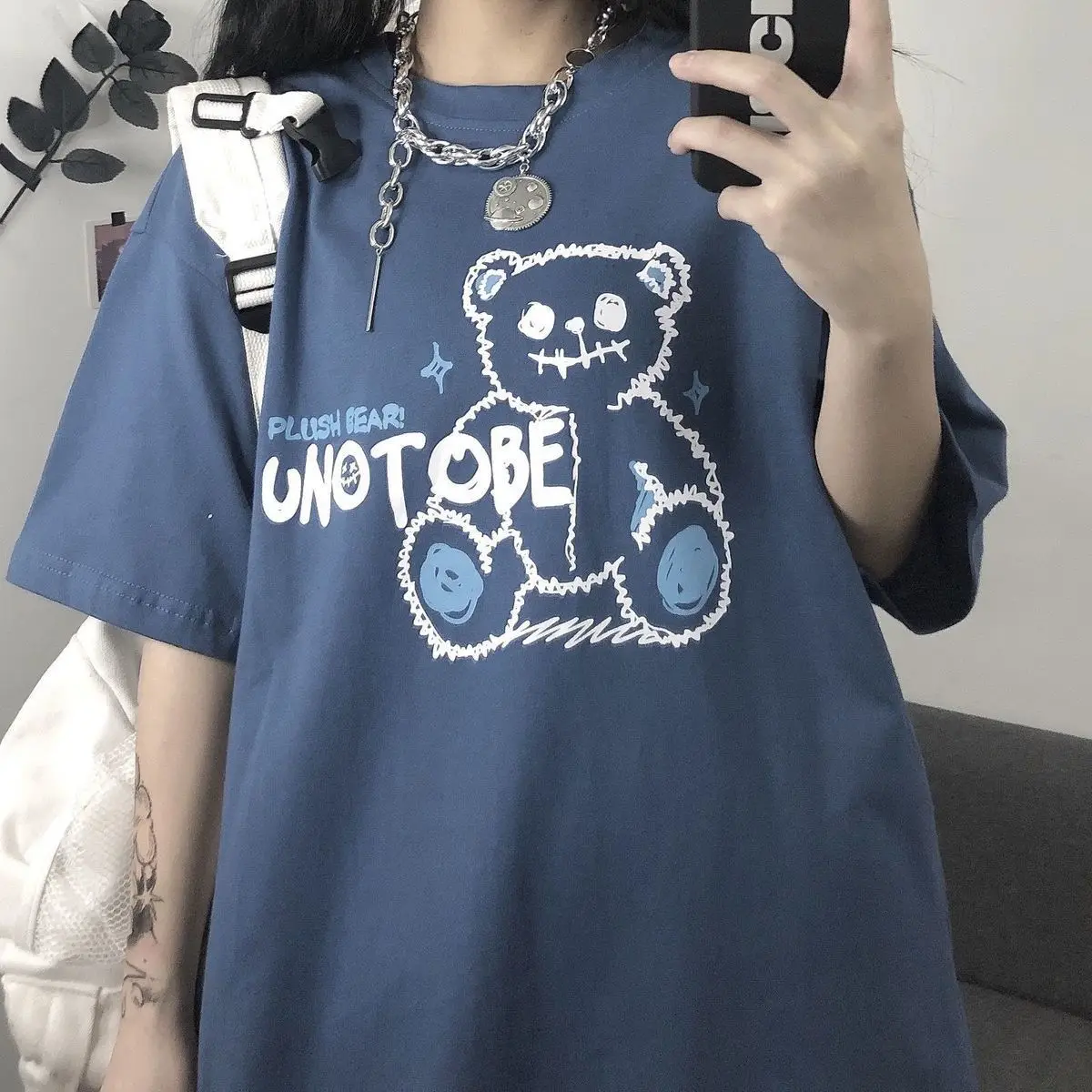 MINGLIUSILI Bear Print T Shirt Women Summer 2022 Korean Fashion Oversize Graphic Tee Splicing Casual All-match Trend Tops
MINGLIUSILI Bear Print T Shirt Women Summer 2022 Korean Fashion Oversize Graphic Tee Splicing Casual All-match Trend Tops