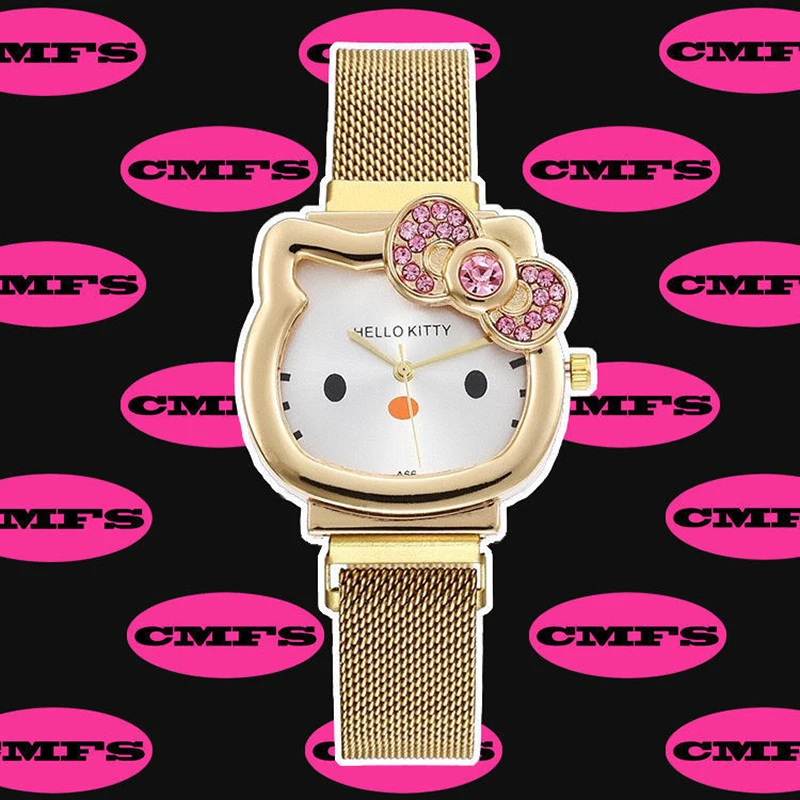 Наручные часы Hello Kitty с рисунком из мультфильма, женские часы с циркониевым бриллиантом и бантом, женские часы с аниме для девушек, милые пода...
Наручные часы Hello Kitty с рисунком из мультфильма, женские часы с циркониевым бриллиантом и бантом, женские часы с аниме для девушек, милые пода...