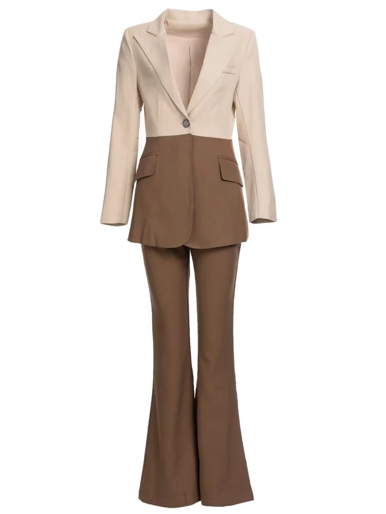 Женский модельный Дизайнерский Костюм в стиле пэчворк, элегантный винтажный офисный костюм из топа с длинным рукавом и расклешенных брюк, о... 
Женский модельный Дизайнерский Костюм в стиле пэчворк, элегантный винтажный офисный костюм из топа с длинным рукавом и расклешенных брюк, о...