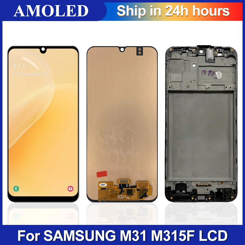 

6.4''OLED For Samsung Galaxy M31 LCD Display Touch Screen Digitizer Assembly Replacement ,WIth Frame M315 M315F SM-M315F Display