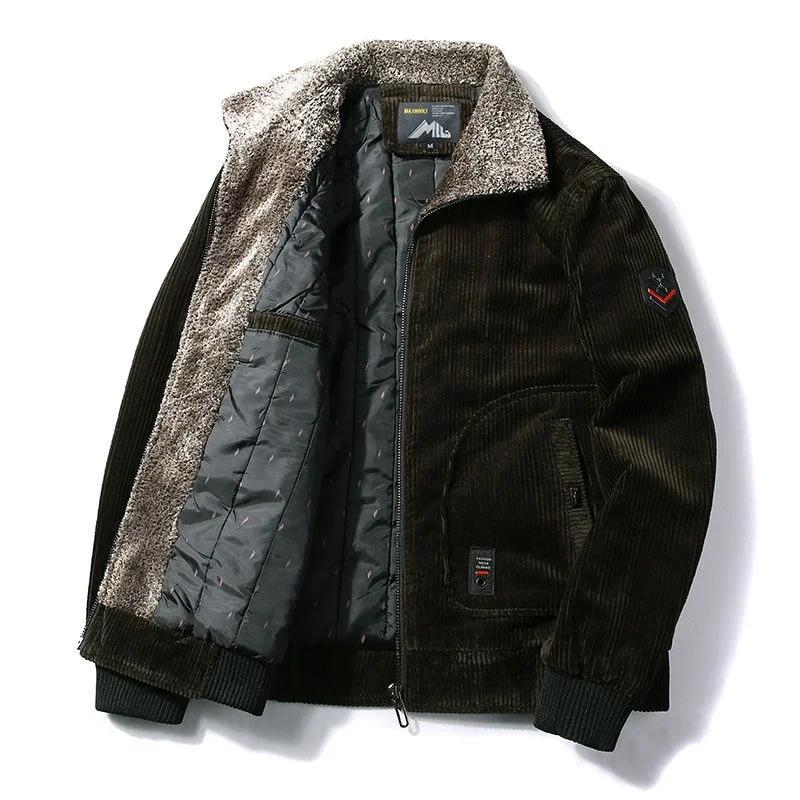 

Зимняя повседневная куртка, верхняя одежда, мужские термальные теплые флисовые мужские теплые зимние вельветовые куртки, ветрозащитные толстые пальто с меховым воротником