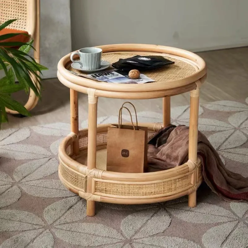 Japanese Double Layer Coffee Table Living Room Round Bedside Table Handmade Home Furniture Environmental Protection Side Table
Japanese Double Layer Coffee Table Living Room Round Bedside Table Handmade Home Furniture Environmental Protection Side Table
