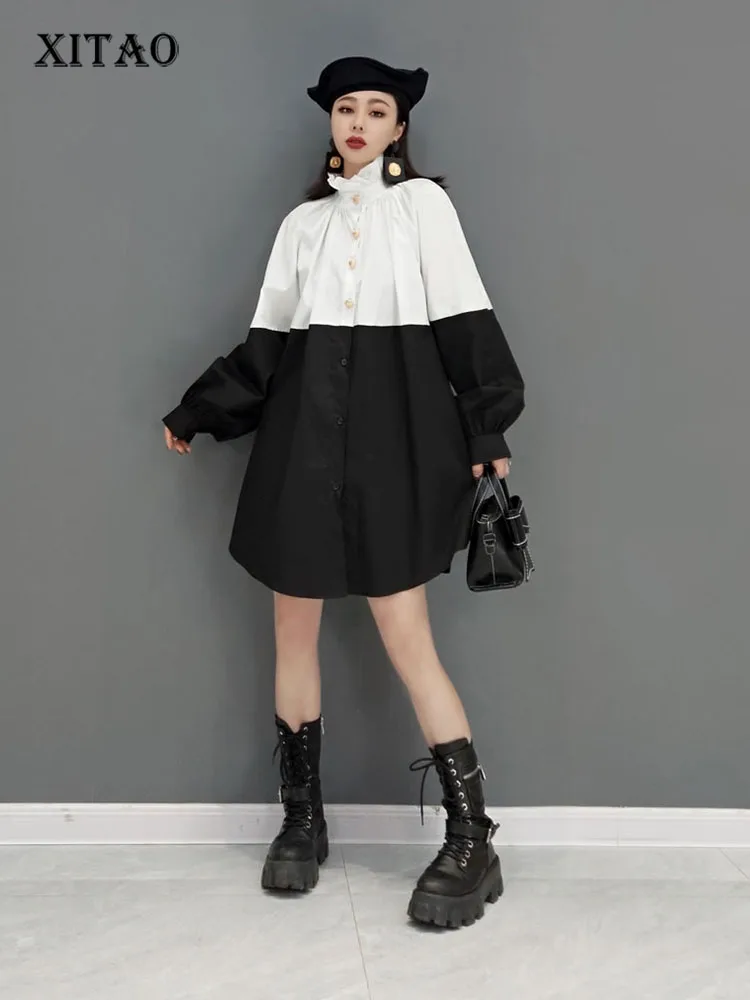 XITAO, плиссированная рубашка контрастных цветов, свободная, модная, со стоячим воротником, женская, 2022, весенняя, новая, простая, темпераментн...
XITAO, плиссированная рубашка контрастных цветов, свободная, модная, со стоячим воротником, женская, 2022, весенняя, новая, простая, темпераментн...