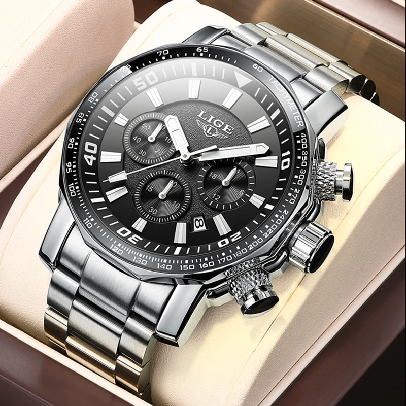 Large Dial Watch LIGE Luxury Stainless Steel Men Watches Male Military Sport Waterproof Watch Men Quartz Clock Relogio Masculino
Large Dial Watch LIGE Luxury Stainless Steel Men Watches Male Military Sport Waterproof Watch Men Quartz Clock Relogio Masculino