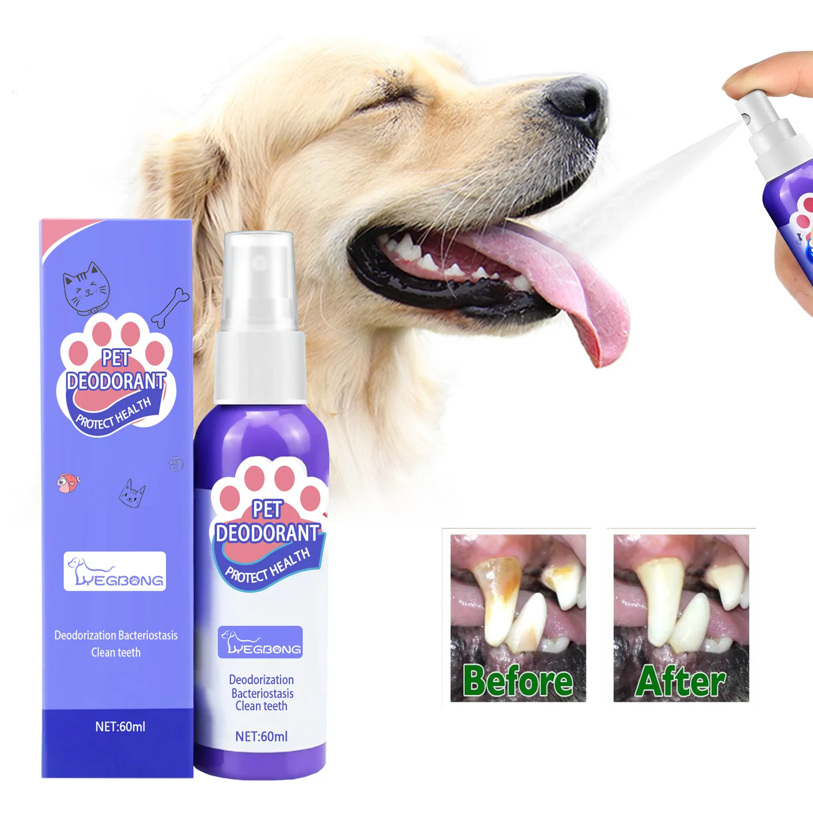 60ml Pet Oral Cleanse Spray Dogs Cats Teeth Clean Deodorant Prevent Calculus Remove Kitten Bad Breath Pet Supplies dog perfume
60ml Pet Oral Cleanse Spray Dogs Cats Teeth Clean Deodorant Prevent Calculus Remove Kitten Bad Breath Pet Supplies dog perfume