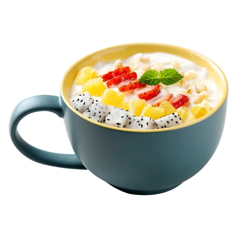 

480ml Creative Large Capacity Porcelain Mug Nordic Breakfast Oat Cup Simple Japanese Ceramic Household Water Cups Milk Mugs
