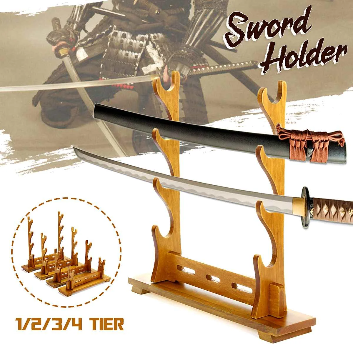 1/2/3/4 Tier Solid Wood Katana Samurai Sword Holder Display Stand Wooden Storage Rack Bracket Hanger Vintage Home Decoration
1/2/3/4 Tier Solid Wood Katana Samurai Sword Holder Display Stand Wooden Storage Rack Bracket Hanger Vintage Home Decoration