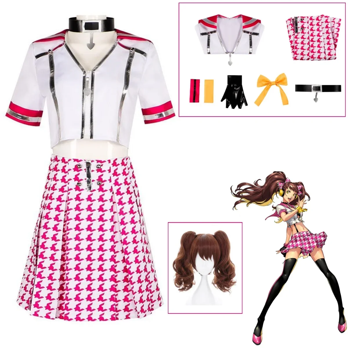 Косплей-костюм P4 Kujikawa Rise из аниме-игры парик для косплея японская школьная форма