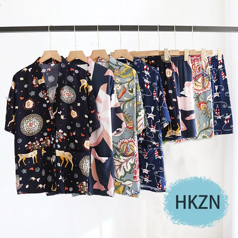 women sleepwear women short sleeve pajamas Set Cotton silk sliding comfort V-neck two piece set summer flower women home clothes
women sleepwear women short sleeve pajamas Set Cotton silk sliding comfort V-neck two piece set summer flower women home clothes