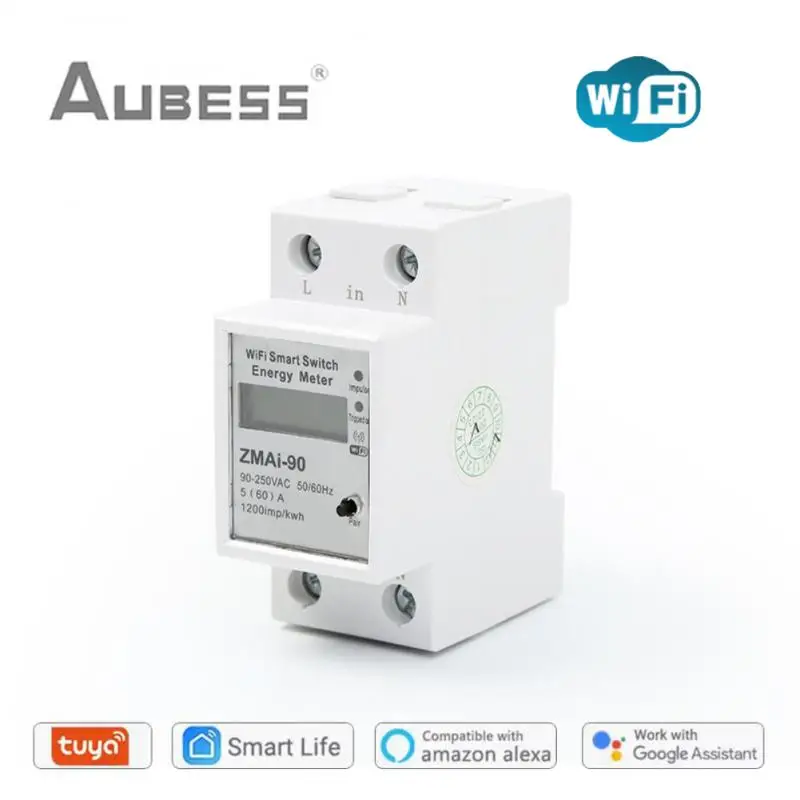 Single Phase Din Rail Wifi Smart Energy Meter Power Consumption Kwh Meter Wattmeter Support Smartlife/Tuya App Alexa Google Home
Single Phase Din Rail Wifi Smart Energy Meter Power Consumption Kwh Meter Wattmeter Support Smartlife/Tuya App Alexa Google Home