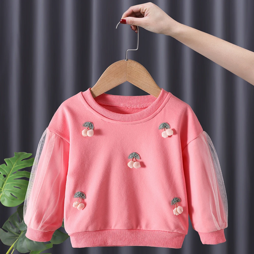 Baby Girl Hoodies Toddler Pink Sweatshirts Cute Cherry Applique Decor Korean Style Clothes Outwear Double Layer Sleeve Hoodies
Baby Girl Hoodies Toddler Pink Sweatshirts Cute Cherry Applique Decor Korean Style Clothes Outwear Double Layer Sleeve Hoodies
