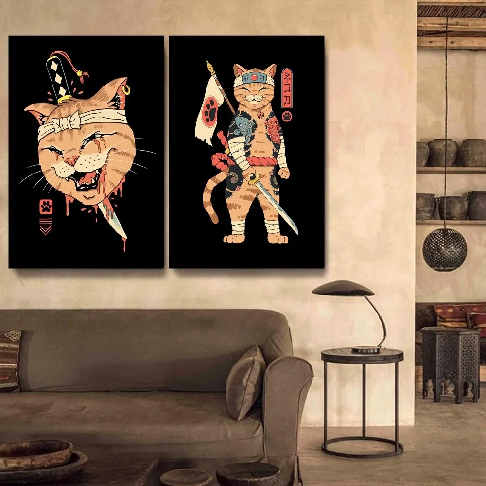Japanese Samurai Cat Poster Self-adhesive Art Poster Retro Kraft Paper Sticker DIY Room Bar Cafe Vintage Decorative Painting
Japanese Samurai Cat Poster Self-adhesive Art Poster Retro Kraft Paper Sticker DIY Room Bar Cafe Vintage Decorative Painting