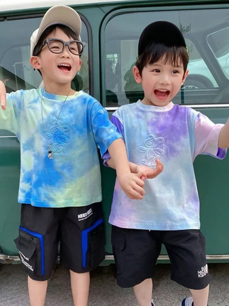 Boys Tie-dye Short-sleeved T-shirt Baby Loose Thin Top 2022 New Summer Clothes Tide Children's Half-sleeved T-shirt
Boys Tie-dye Short-sleeved T-shirt Baby Loose Thin Top 2022 New Summer Clothes Tide Children's Half-sleeved T-shirt