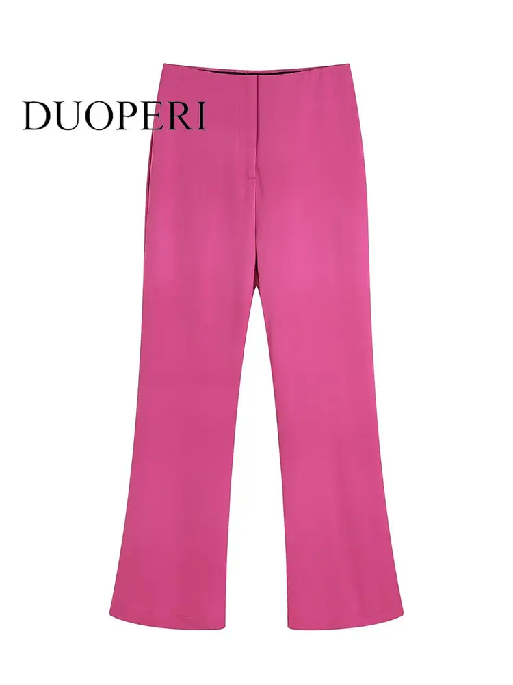 DUOPERI Women Fashion Solid Front Zipper Trousers Vintage High Waist Female Chic Lady Wide Leg Pants Mujer
DUOPERI Women Fashion Solid Front Zipper Trousers Vintage High Waist Female Chic Lady Wide Leg Pants Mujer