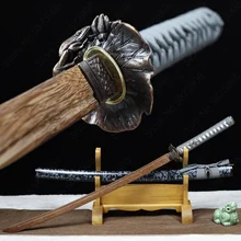 103cm Japan Wood Katana Iaido Training Props Wood Sword Bushido Training Cassia Siamea For Cosplay