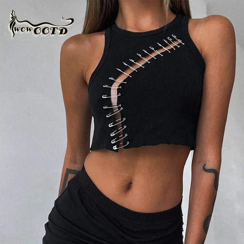 WOWOOTD Women's round neck pullover sleeveless pin exposed navel casual top T-shirt y2k clothes shirts t shirt stitch
WOWOOTD Women's round neck pullover sleeveless pin exposed navel casual top T-shirt y2k clothes shirts t shirt stitch